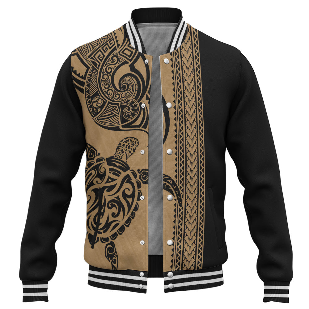 Hawaii Baseball Jacket Polynesia Tribal Turtle Tattoo