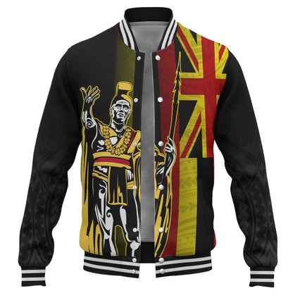 Hawaii Baseball Jacket King Kamehameha Gold Flag Island Royalty Style