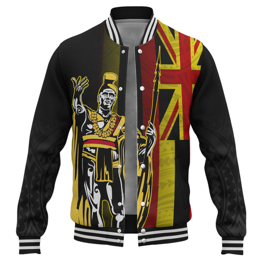 Hawaii Baseball Jacket King Kamehameha Gold Flag Island Royalty Style