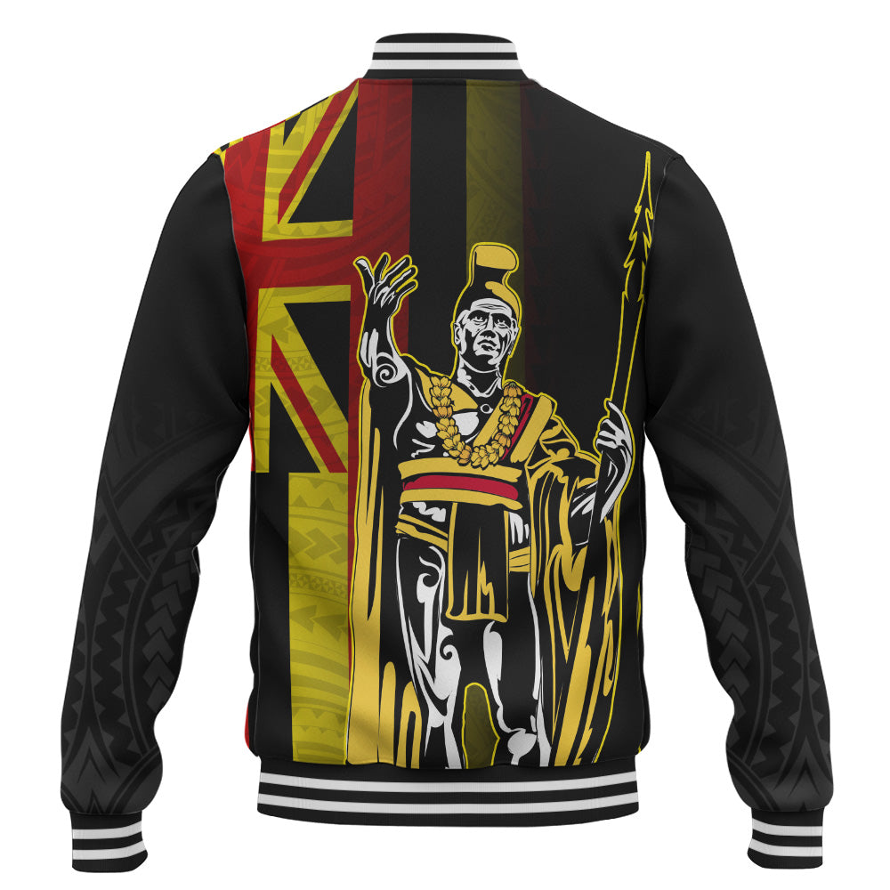 Hawaii Baseball Jacket King Kamehameha Gold Flag Island Royalty Style