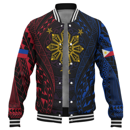 Philippines Filipinos Baseball Jacket Sun Flag Tribal Tattoo Pattern