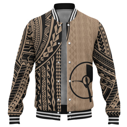 Yap State Baseball Jacket Polynesian Tattoo