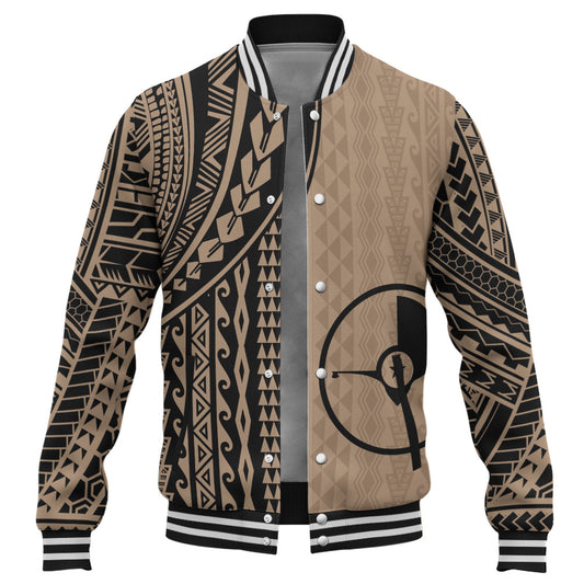 Yap State Baseball Jacket Polynesian Tattoo