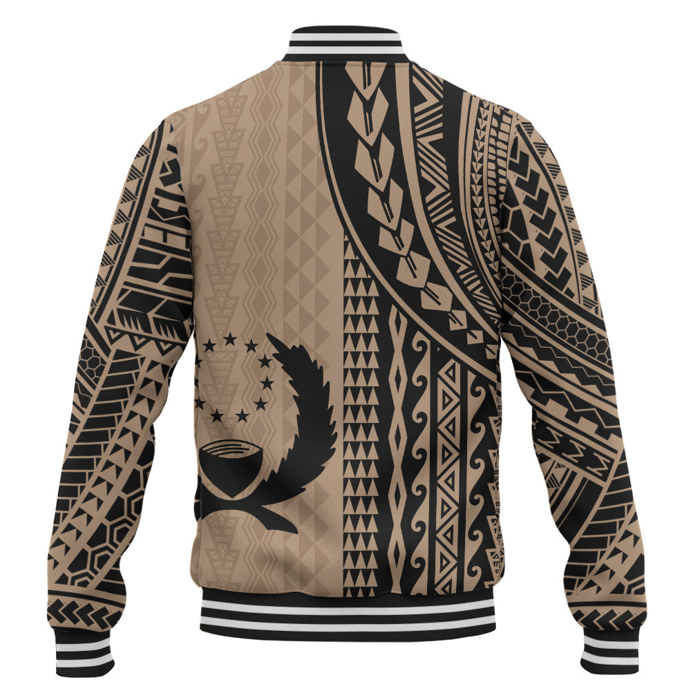 Pohnpei State Baseball Jacket Polynesian Tattoo