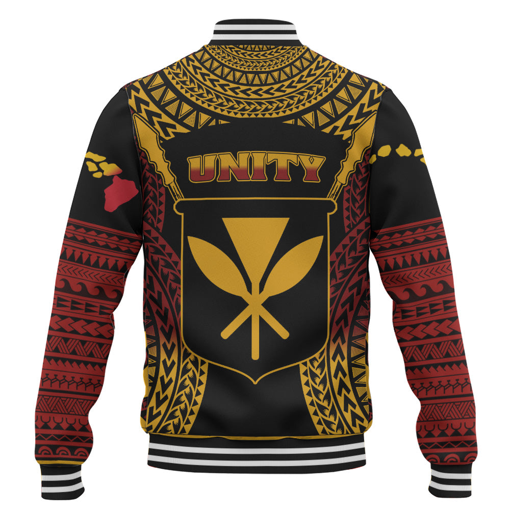 Hawaii Baseball Jacket King Kamehameha Unity Kanaka Maoli Tribal Style