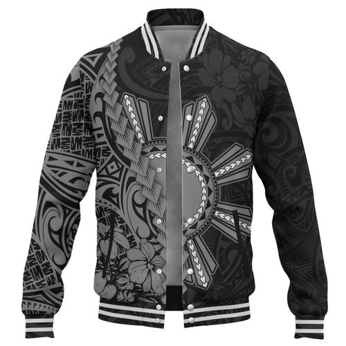 Philippines Filipinos Baseball Jacket Sampaguita Flower Tribal Fusion Style