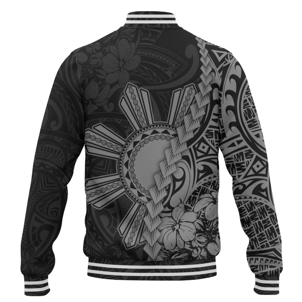 Philippines Filipinos Baseball Jacket Sampaguita Flower Tribal Fusion Style