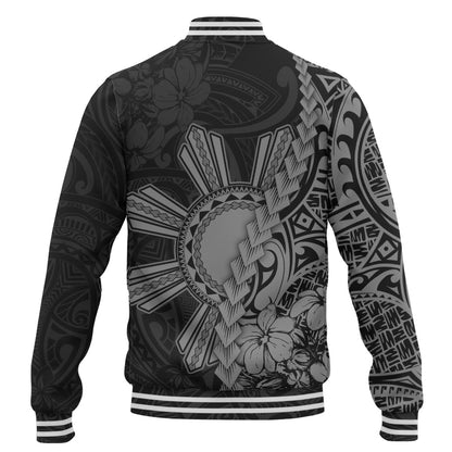 Philippines Filipinos Baseball Jacket Sampaguita Flower Tribal Fusion Style