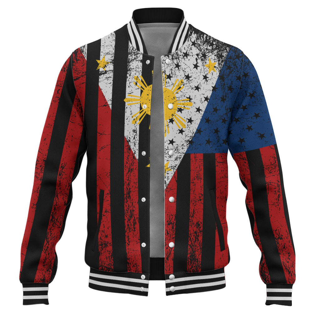 Philippines Filipinos Baseball Jacket Blackout Flag Pride