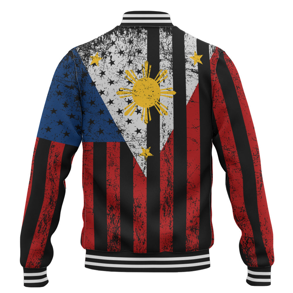 Philippines Filipinos Baseball Jacket Blackout Flag Pride