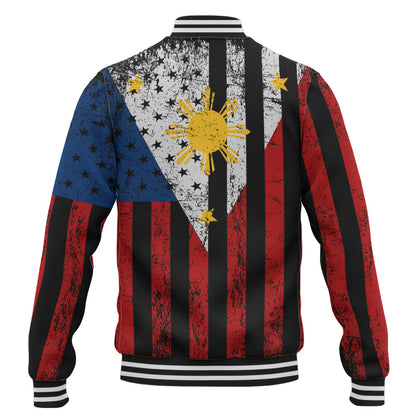 Philippines Filipinos Baseball Jacket Blackout Flag Pride