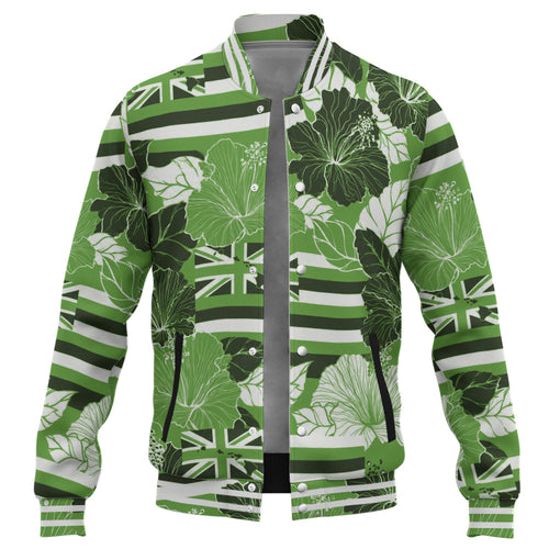 Hawaii Baseball Jacket Hibiscus Flag Map Island Pride