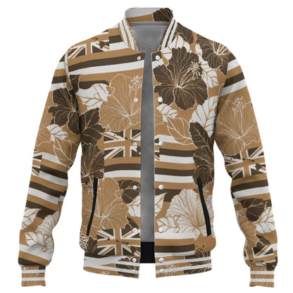 Hawaii Baseball Jacket Hibiscus Flag Map Island Pride