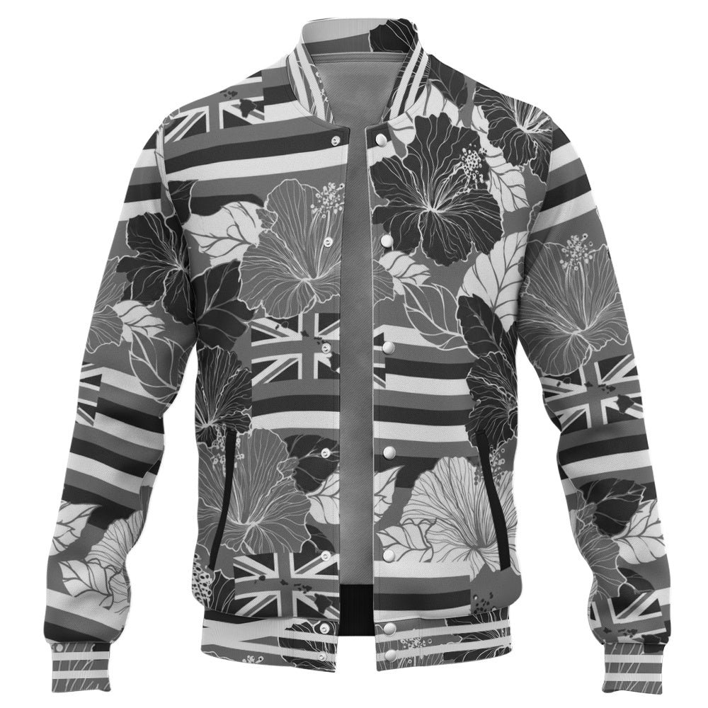 Hawaii Baseball Jacket Hibiscus Flag Map Island Pride
