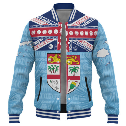 Fiji Baseball Jacket Fiji Day Island Crest Pride