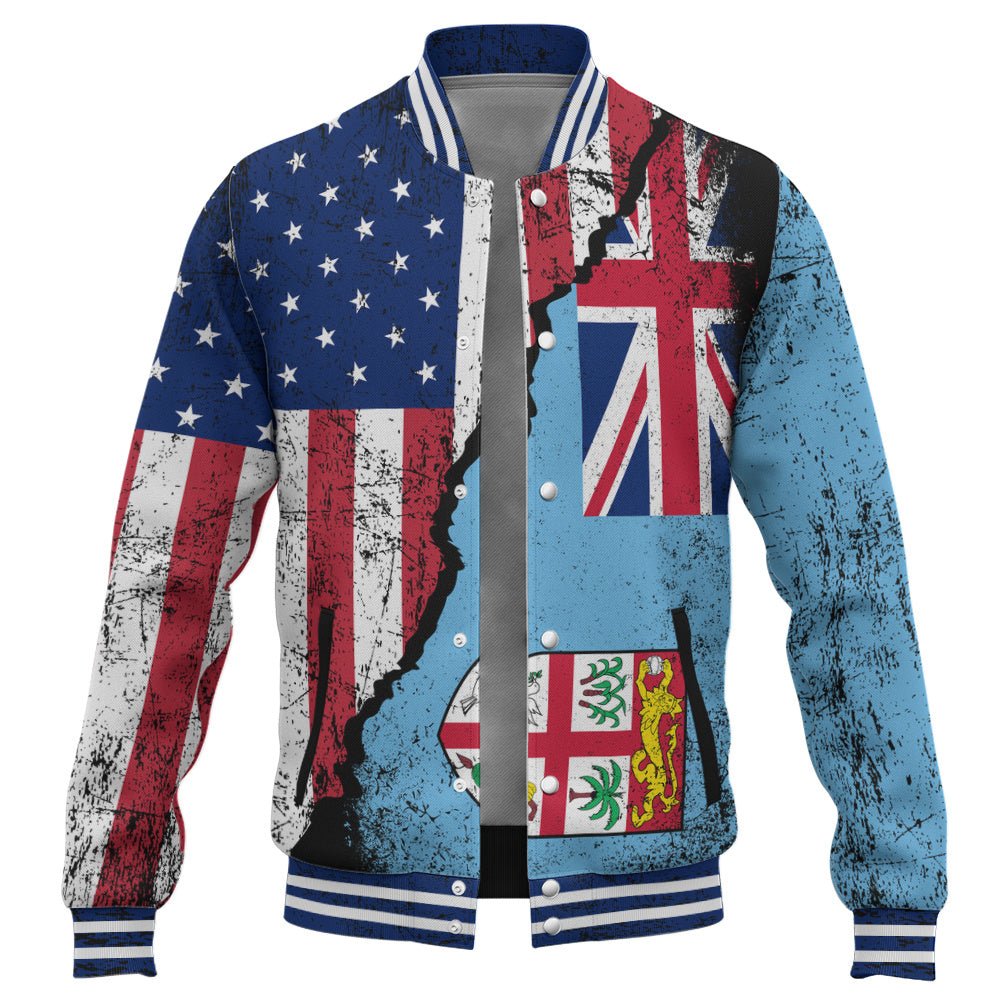 Fiji Baseball Jacket Fijian American Unity Style