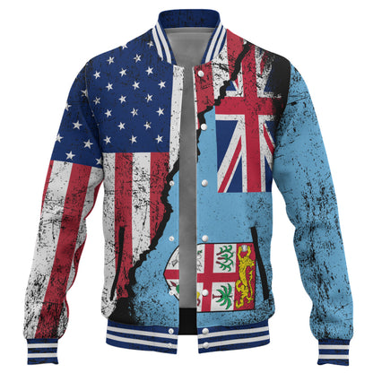 Fiji Baseball Jacket Fijian American Unity Style