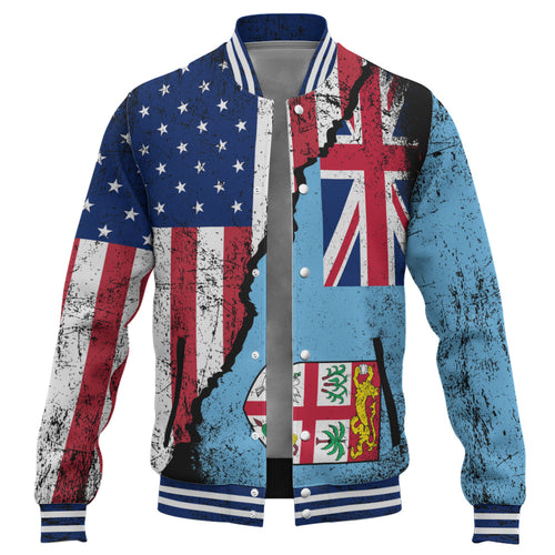 Fiji Baseball Jacket Fijian American Unity Style