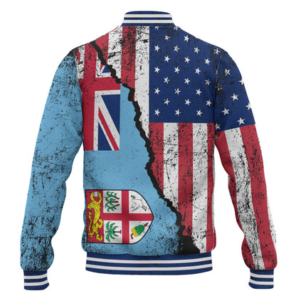 Fiji Baseball Jacket Fijian American Unity Style