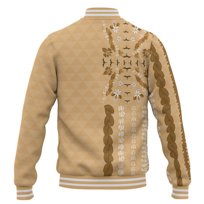 Hawaii Baseball Jacket Lei Flower Island Elegance