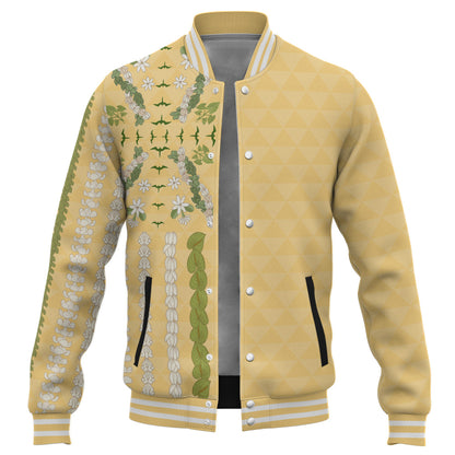 Hawaii Baseball Jacket Lei Flower Island Elegance