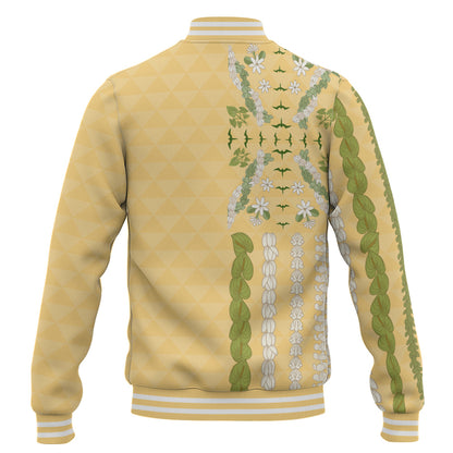 Hawaii Baseball Jacket Lei Flower Island Elegance