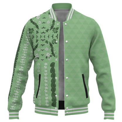 Hawaii Baseball Jacket Lei Flower Island Elegance