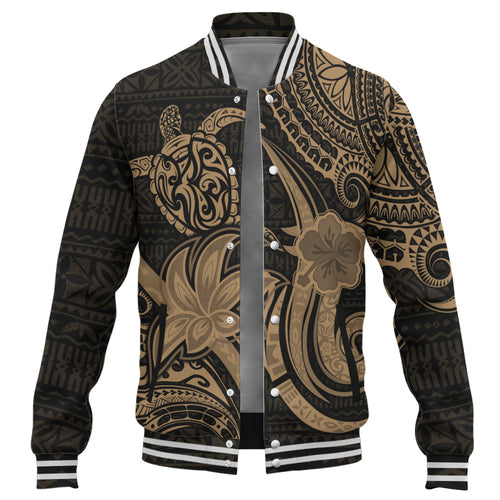 Hawaii Baseball Jacket Honu Turtle Hibiscus Tribal Legacy