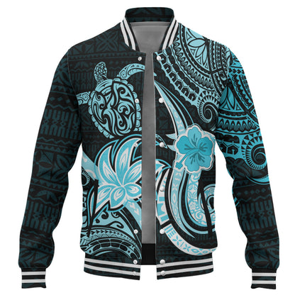 Hawaii Baseball Jacket Honu Turtle Hibiscus Tribal Legacy