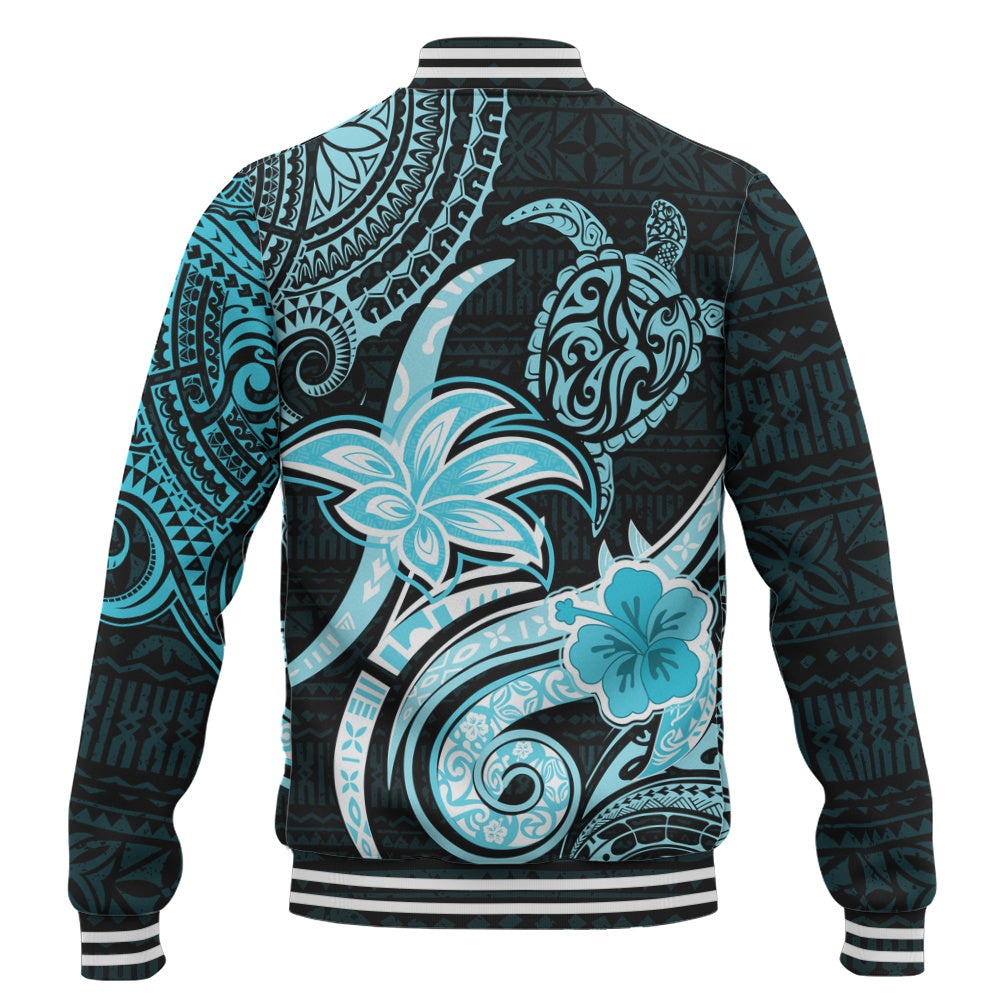 Hawaii Baseball Jacket Honu Turtle Hibiscus Tribal Legacy