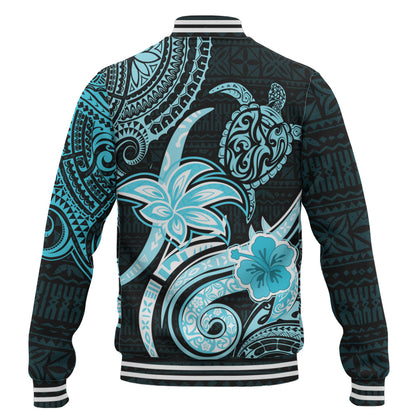 Hawaii Baseball Jacket Honu Turtle Hibiscus Tribal Legacy