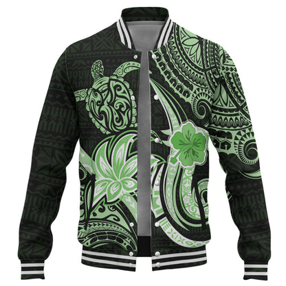 Hawaii Baseball Jacket Honu Turtle Hibiscus Tribal Legacy