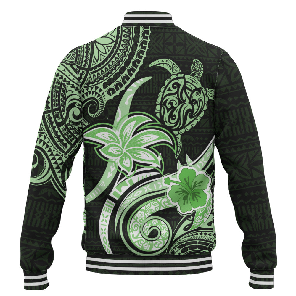 Hawaii Baseball Jacket Honu Turtle Hibiscus Tribal Legacy