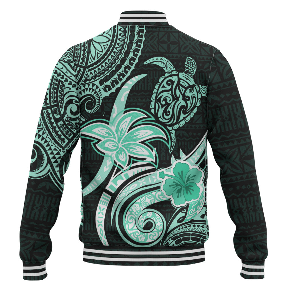 Hawaii Baseball Jacket Honu Turtle Hibiscus Tribal Legacy