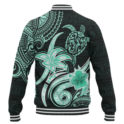 Hawaii Baseball Jacket Honu Turtle Hibiscus Tribal Legacy