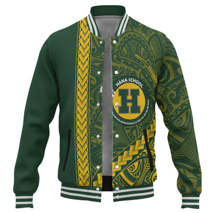 Hana High and Elementary School Baseball Jacket Tribal Polynesian Pride Style