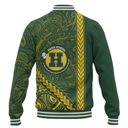 Hana High and Elementary School Baseball Jacket Tribal Polynesian Pride Style