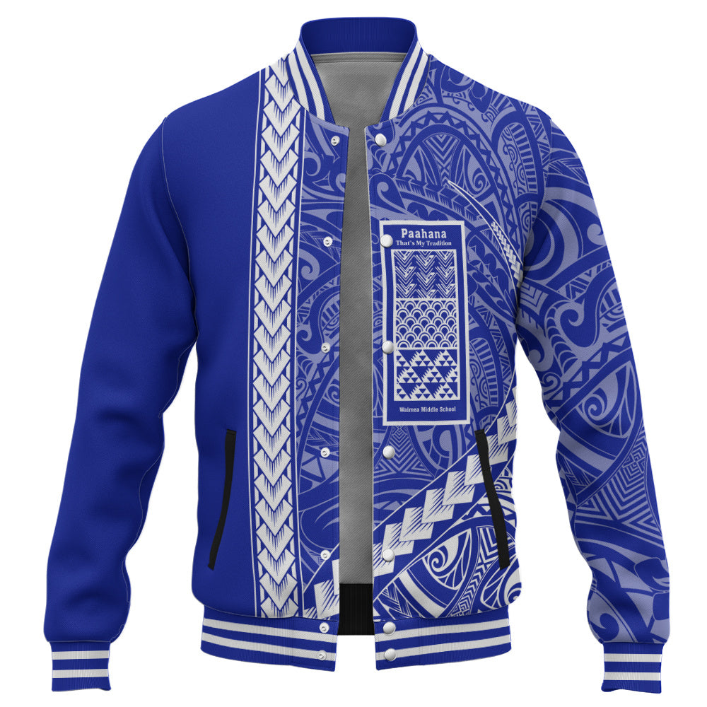 Waimea Middle Public Conversion Charter School Baseball Jacket Tribal Polynesian Pride Style