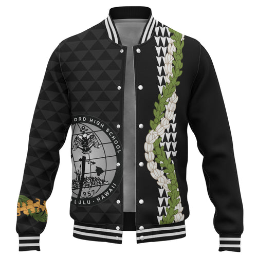 Admiral Arthur W. Radford High School Baseball Jacket Puakenikeni Maile Flower Lei