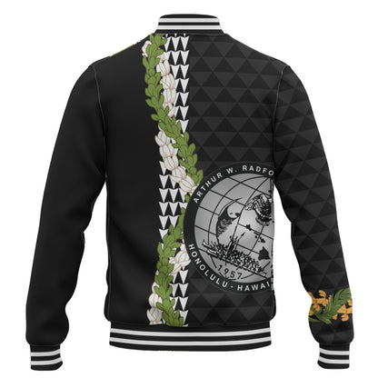 Admiral Arthur W. Radford High School Baseball Jacket Puakenikeni Maile Flower Lei