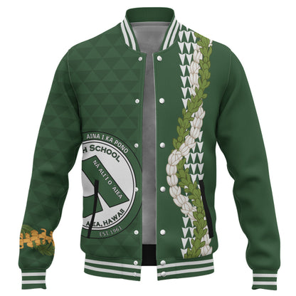 ʻAiea High School Baseball Jacket Puakenikeni Maile Flower Lei