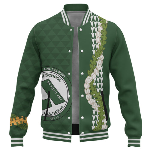 ʻAiea High School Baseball Jacket Puakenikeni Maile Flower Lei