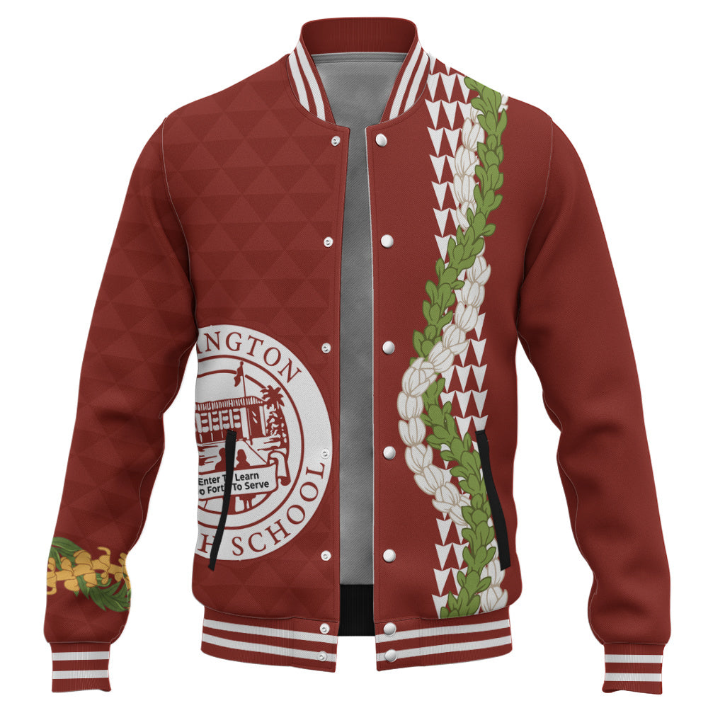 Farrington High School Baseball Jacket Puakenikeni Maile Flower Lei