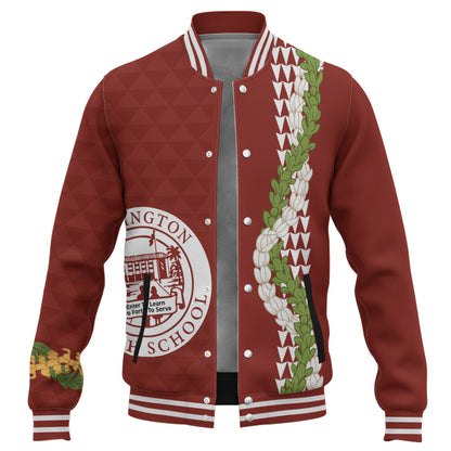 Farrington High School Baseball Jacket Puakenikeni Maile Flower Lei