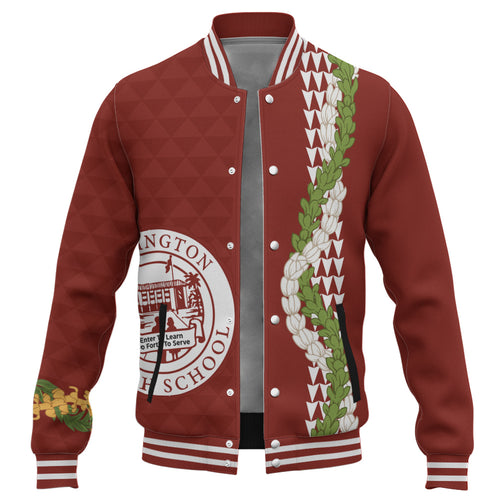 Farrington High School Baseball Jacket Puakenikeni Maile Flower Lei