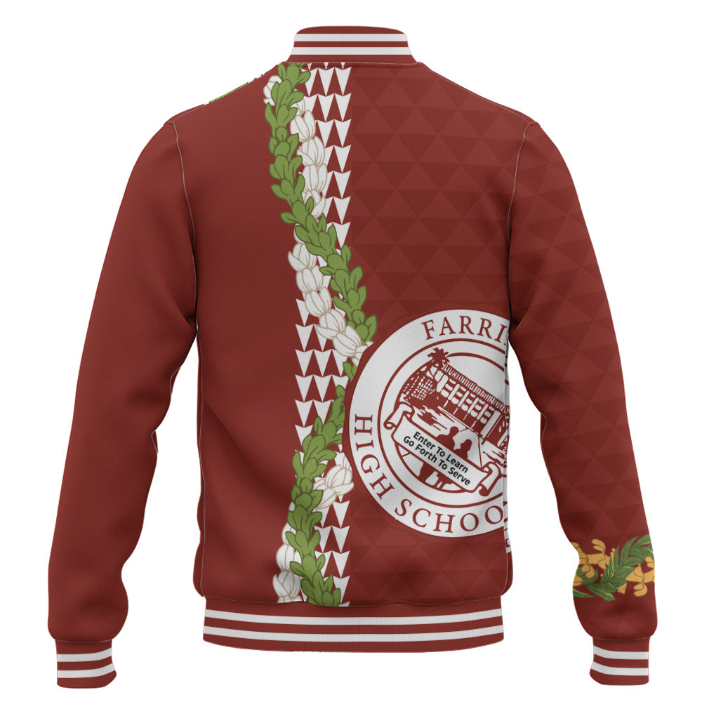 Farrington High School Baseball Jacket Puakenikeni Maile Flower Lei