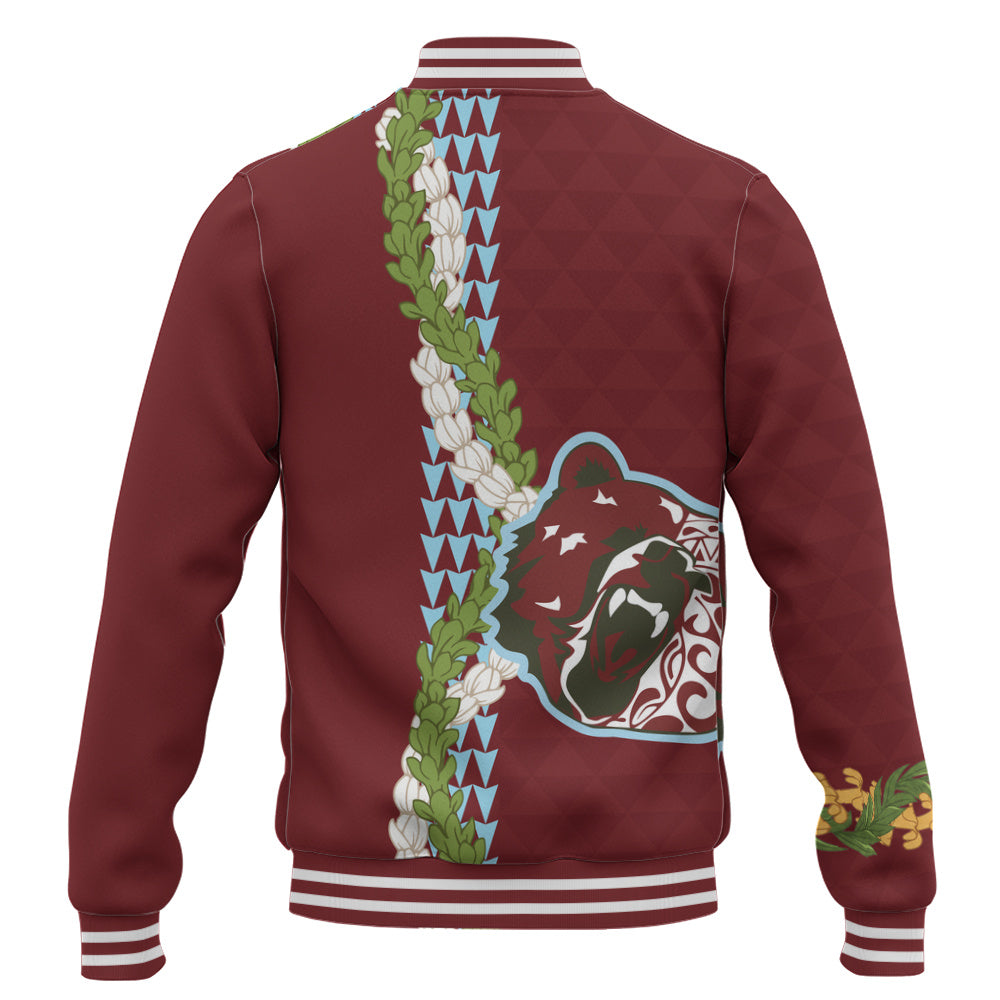 Henry Perrine Baldwin High School Baseball Jacket Puakenikeni Maile Flower Lei