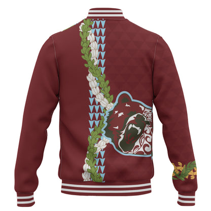 Henry Perrine Baldwin High School Baseball Jacket Puakenikeni Maile Flower Lei
