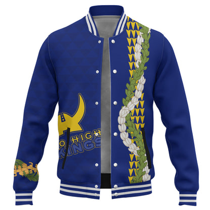 Hilo High School Baseball Jacket Puakenikeni Maile Flower Lei
