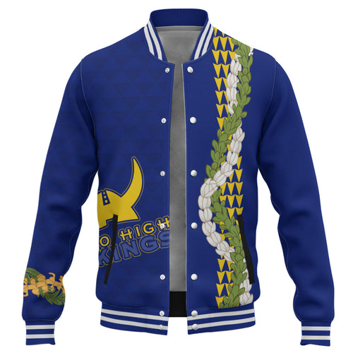 Hilo High School Baseball Jacket Puakenikeni Maile Flower Lei